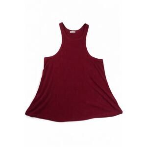 Free People Intimately Ribbed Racerback Tank Top Burgundy Red Women’s XS/S